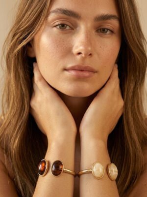 Bracelet Juliette – Manchette cabochons metal