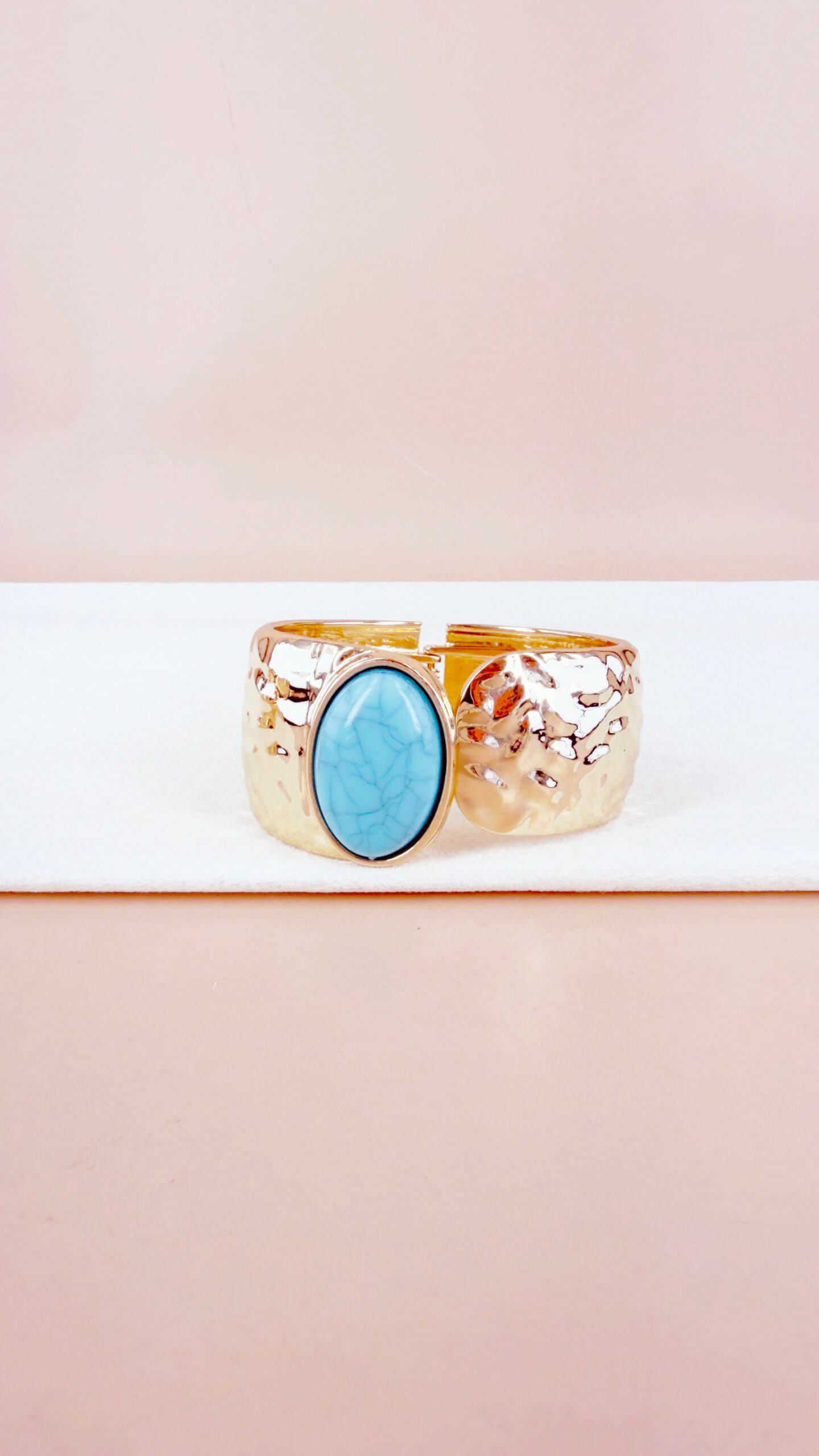 Bracelet Louna - Manchette cabochon ovale metal – Image 5