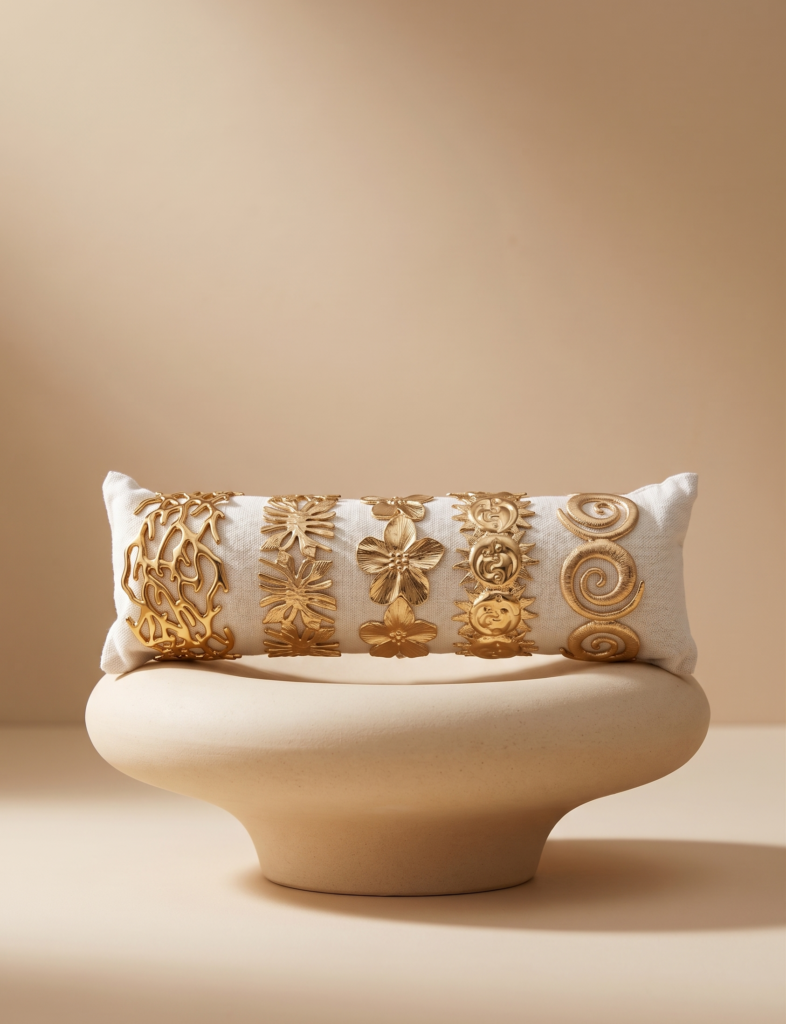 Bracelet Noelie - Lot de 5 manchettes or motifs soleil