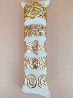 Bracelet Noelie – Lot de 5 manchettes or motifs soleil