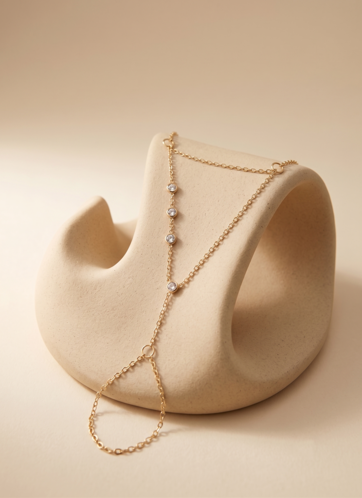 Bijou de main Romy - Bracelet doré acier inoxydable