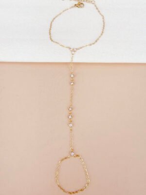 Bijou de main Valentine – Bracelet doré acier inoxydable