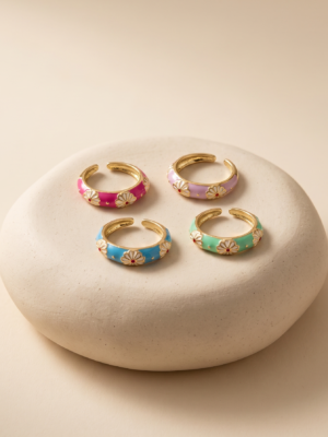 Bague Zita – Jonc thailandais fleurs