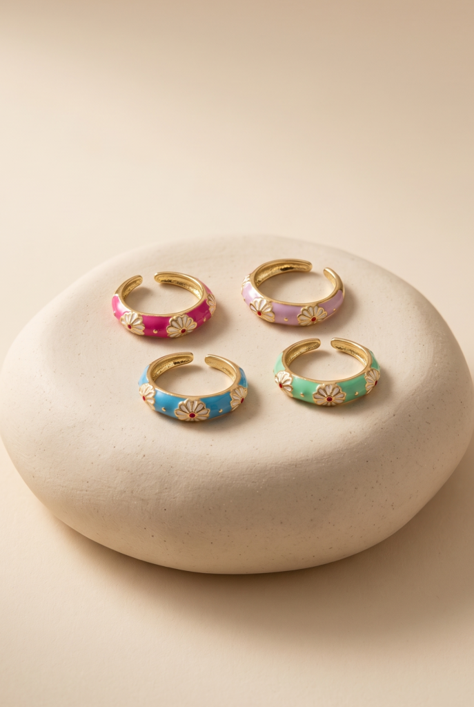 Bague Zita - Jonc thailandais fleurs