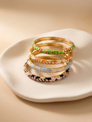 Bracelet Lola – Jonc thailandais fleurs