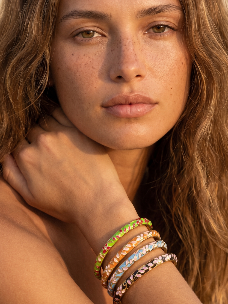 Bracelet Lola - Jonc thailandais fleurs