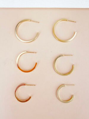 Boucles d’oreilles Camille – Lot de 3 paires de créoles acier inoxydable or