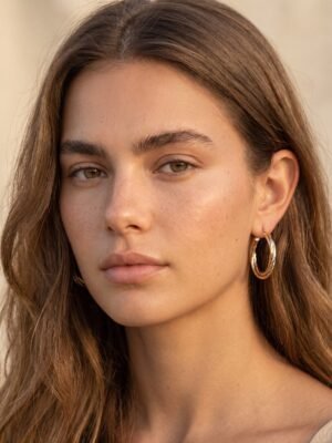 Boucles d’oreilles Clara – Créoles acier inoxydable or
