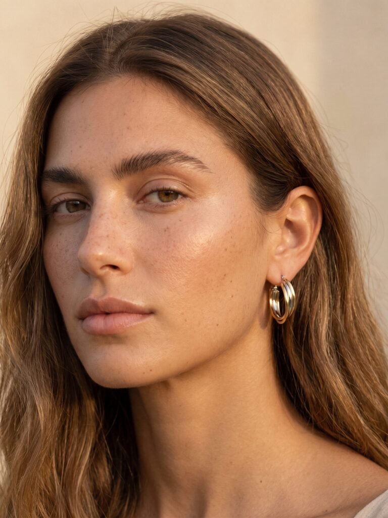 Boucles d'oreilles Diane - Créoles acier inoxydable or