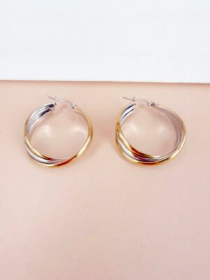 Boucles d’oreilles Diane – Créoles acier inoxydable or