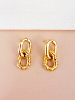 Boucles d’oreilles Elise – Pendantes acier inoxydable or