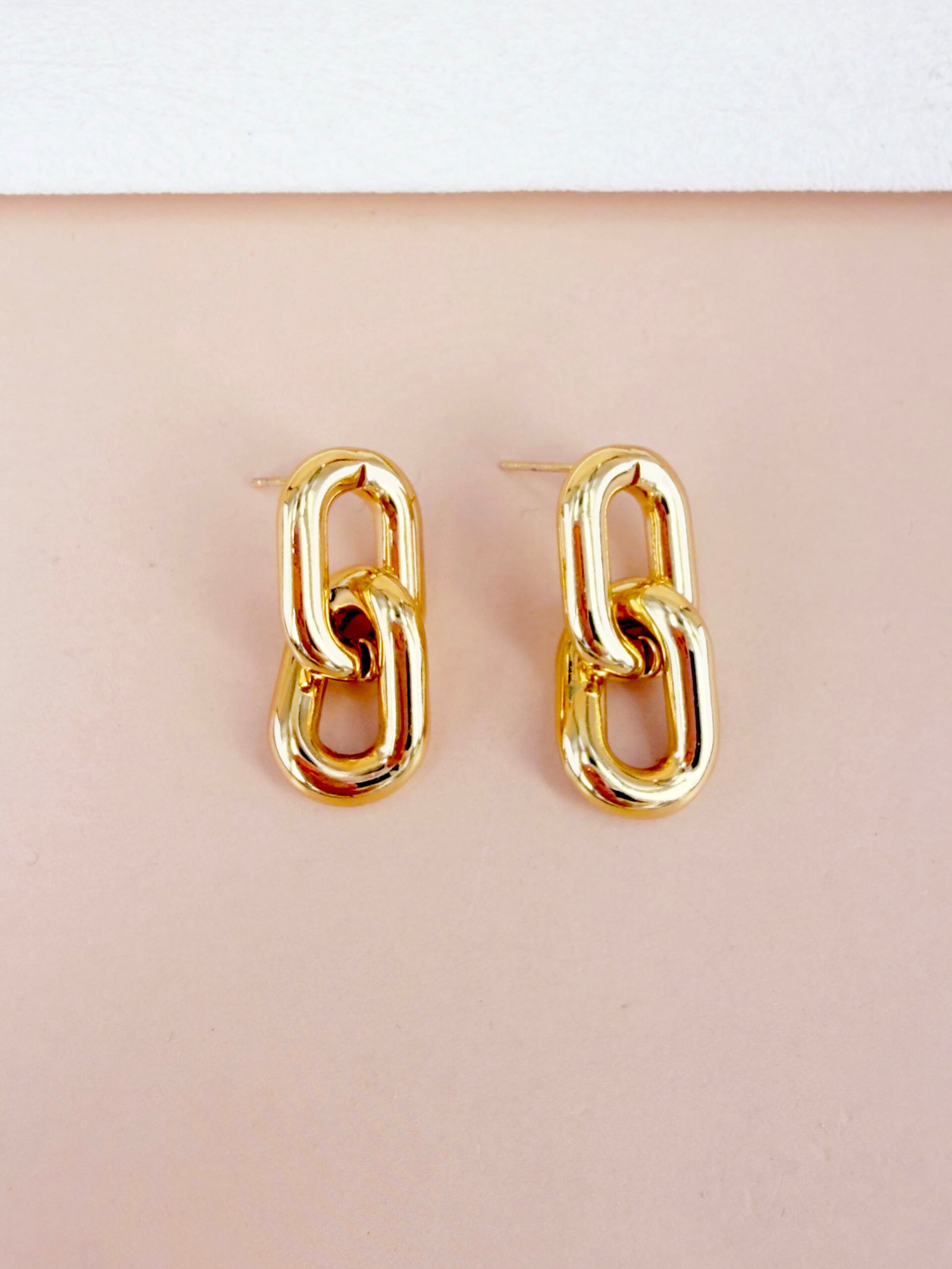 Boucles d'oreilles Ines - Pendantes acier inoxydable or – Image 2