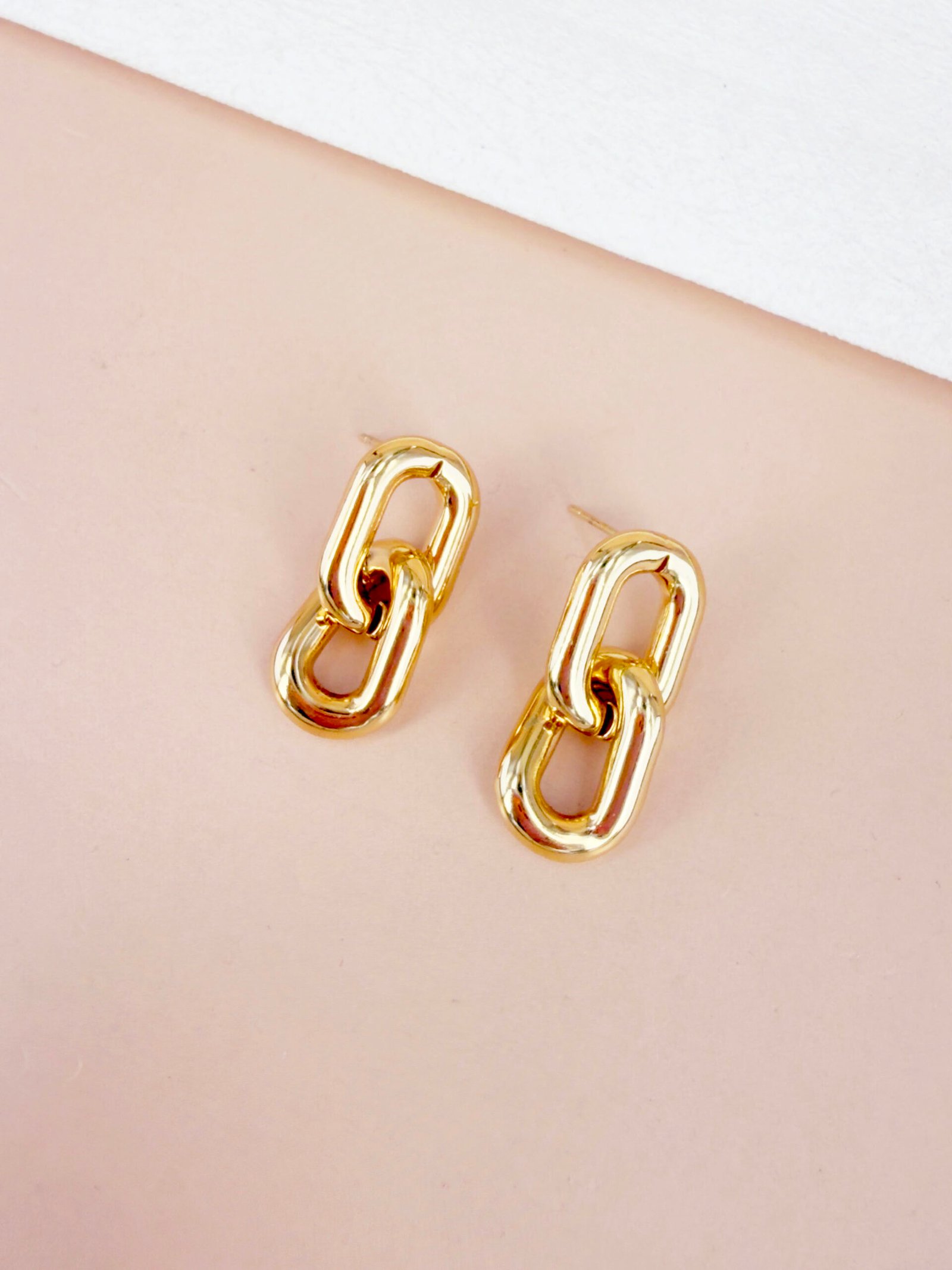Boucles d'oreilles Ines - Pendantes acier inoxydable or – Image 3