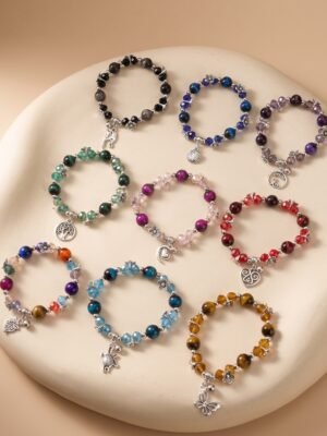 Bracelet Clara – Lot de 12 bracelets perles grelots charms multicolore