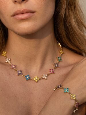 Bracelet Gabrielle – Princesse fleur pointu multicolore