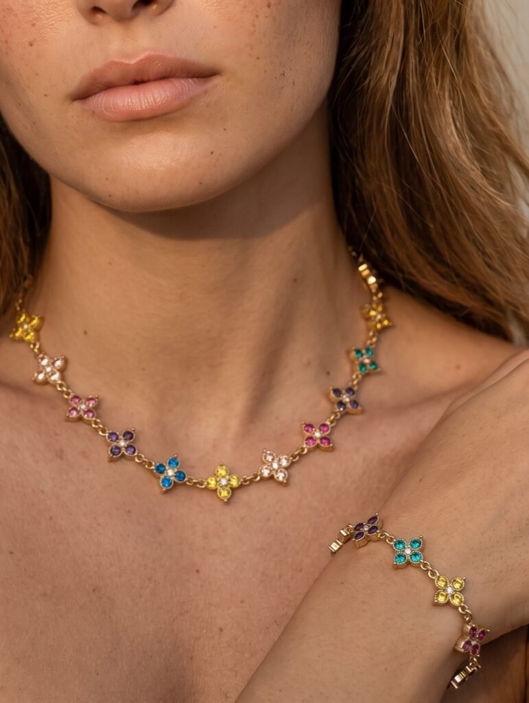 Bracelet Gabrielle - Princesse fleur pointu multicolore