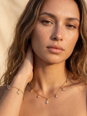 Collier Gabrielle – Charms étoiles strass