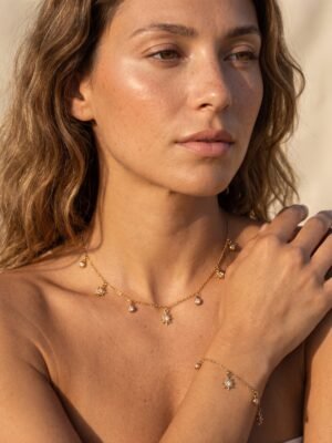 Collier Ines – Charms soleil strass