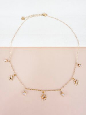 Collier Ines – Charms soleil strass