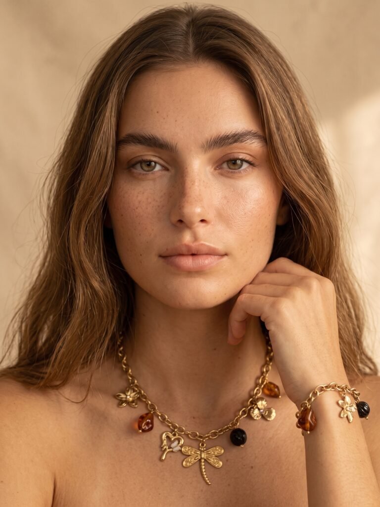 Collier Celeste - Doré en acier inoxydable