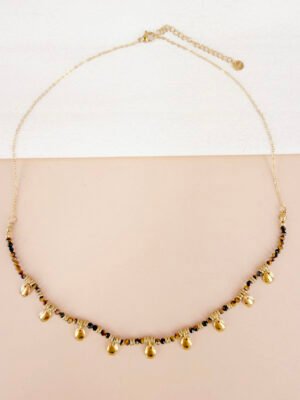 Collier Lena – Fin perles de pierres doré