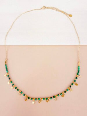 Collier Louise – Fin perles de pierres doré