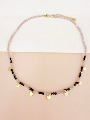 Collier Manon – Fin perles de pierres doré