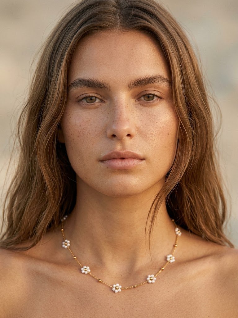 Collier Olivia - Perles fleur fait main