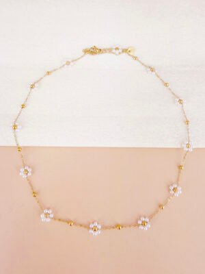 Collier Olivia – Perles fleur fait main