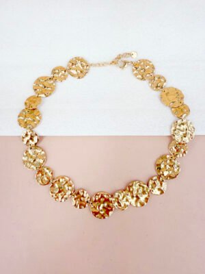 Collier Ines – Pièce acier inoxydable or