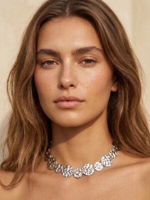 Collier Jade – Pièce acier inoxydable argent