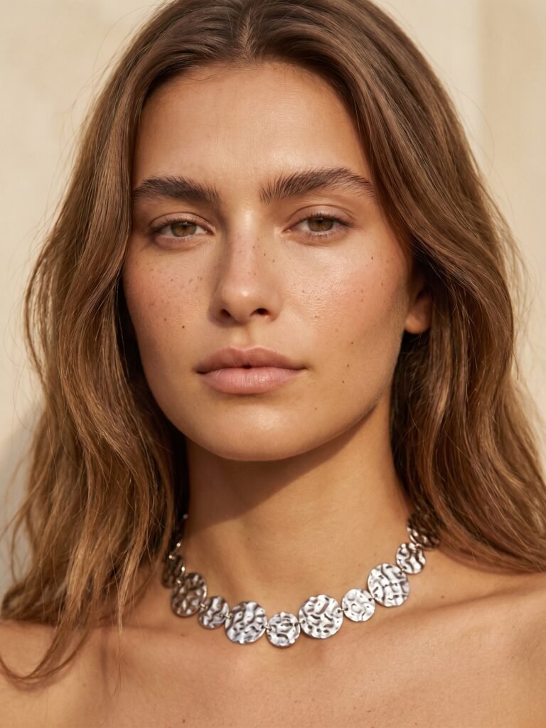 Collier Jade - Pièce acier inoxydable argent