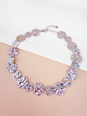 Collier Jade – Pièce acier inoxydable argent