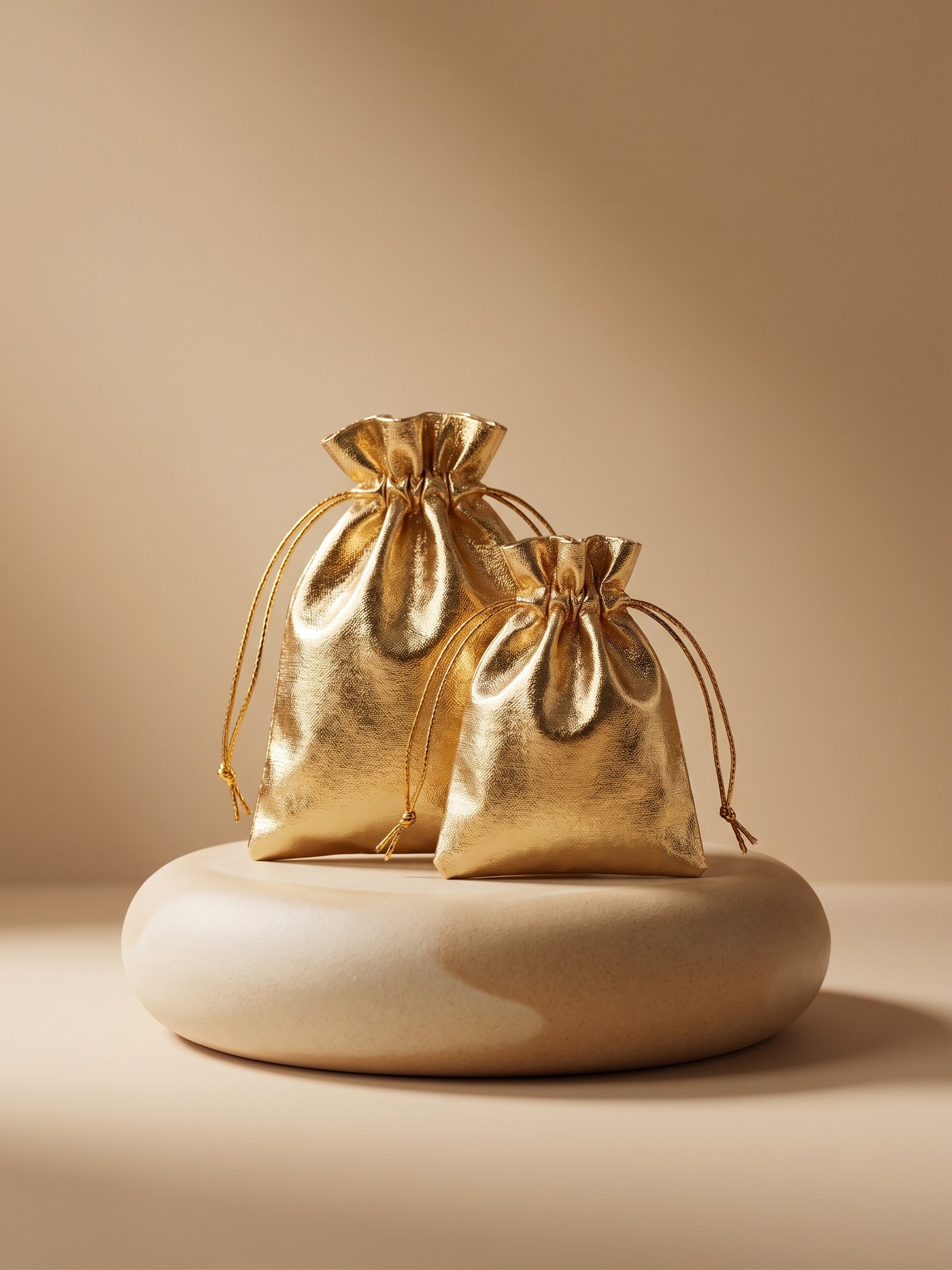 Pochette cadeau métallisée à cordon – Image 2