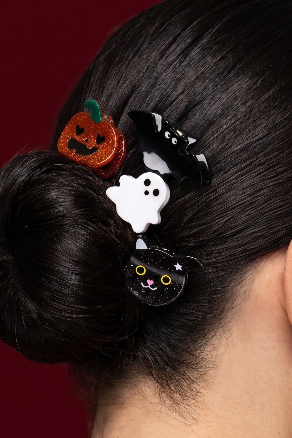 Lot de 4 mini-pinces à cheveux Halloween – Image 4