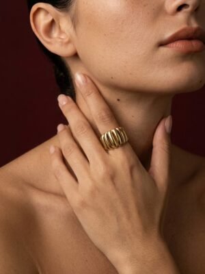 Bague Aurore – Motif à côtes verticales
