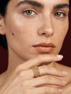 Bague Diane - Motif feuillage nervuré