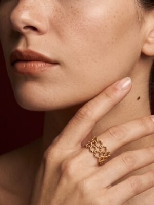 Bague Elena - Motif cercles fleuris