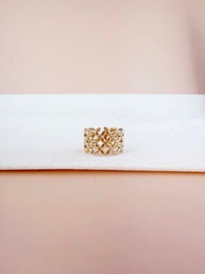 Bague Gabrielle – Motif croisillons losanges