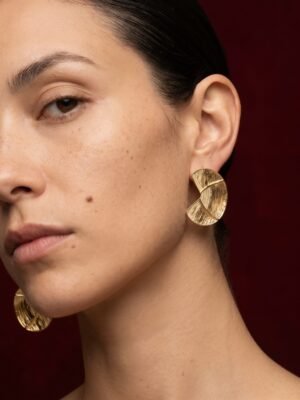 Boucles d'oreilles Salome - Rubans dorés torsadés