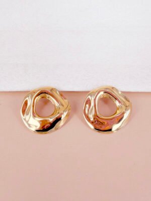 Boucles d’oreilles Valentine – Anneaux dorés ondulés