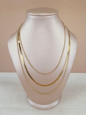 Collier trois rangs Pauline – Chaînes plates dorées