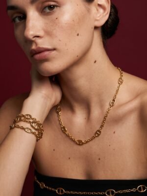 Collier Estelle – Motif maille marine