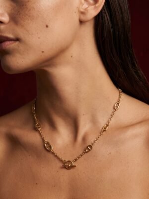 Collier Estelle – Motif maille marine