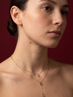 Collier Eloise – Motif double rang à maille marine