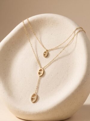 Collier Eloise – Motif double rang à maille marine