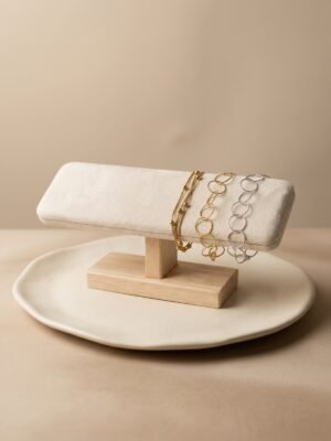 Présentoir à bracelets beige – Support incliné